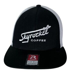 Skyrocket Coffee Hat‎ Richardson 112 Trucker Snapback Black White Flat Bill